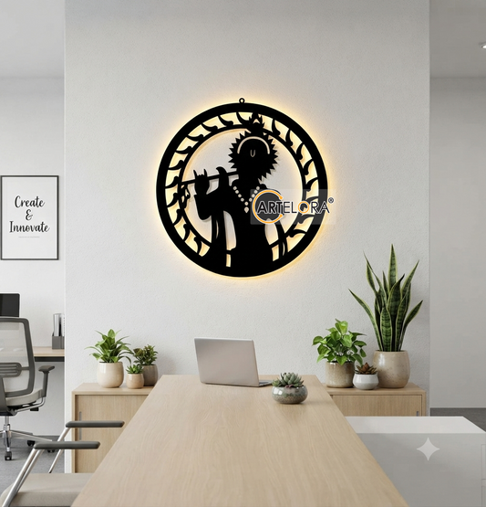 2D Modern Art Krishna wall art laser cutting
