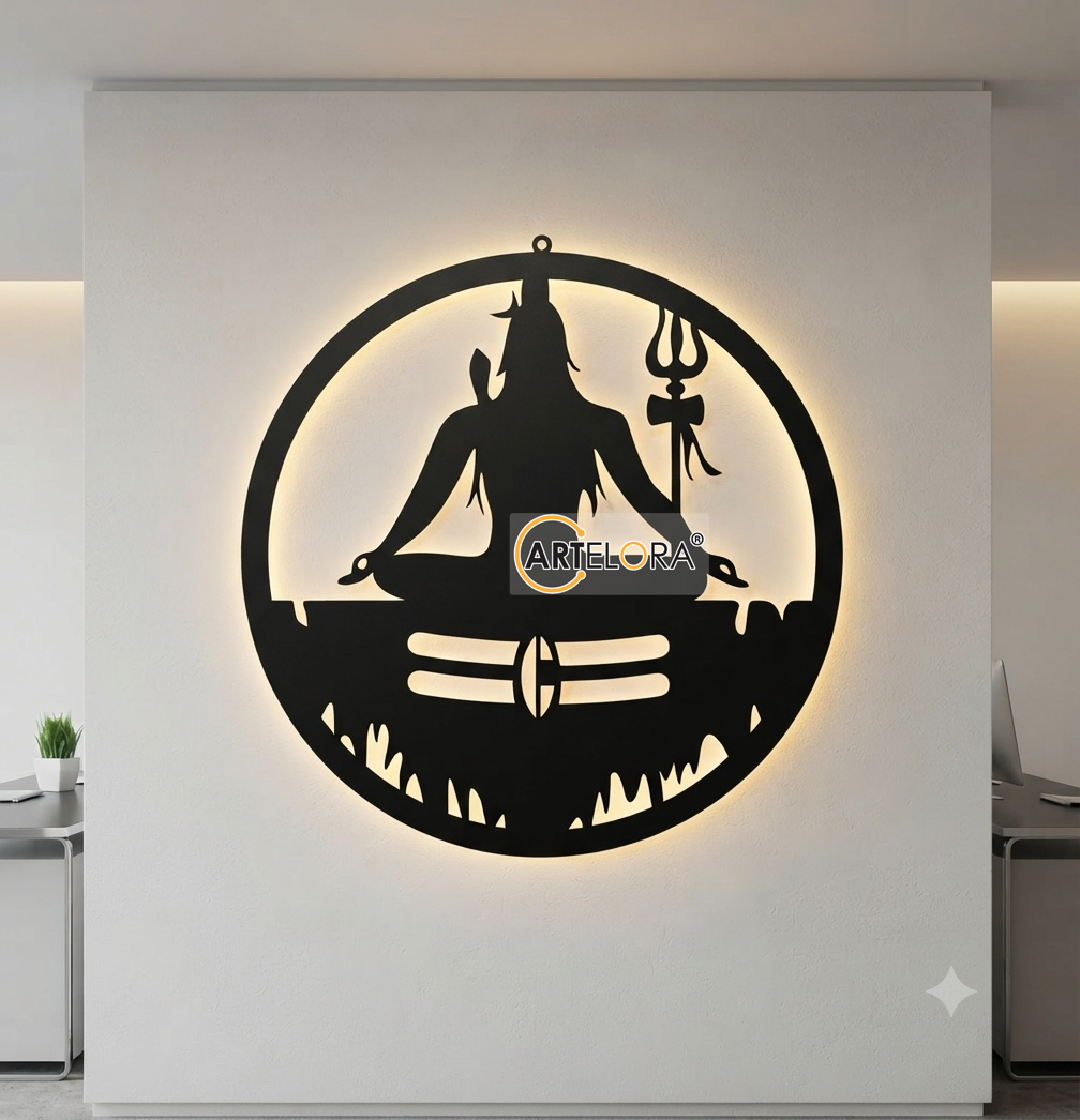 2D Modern Art Shiv (Mahadev) wall art laser cutting