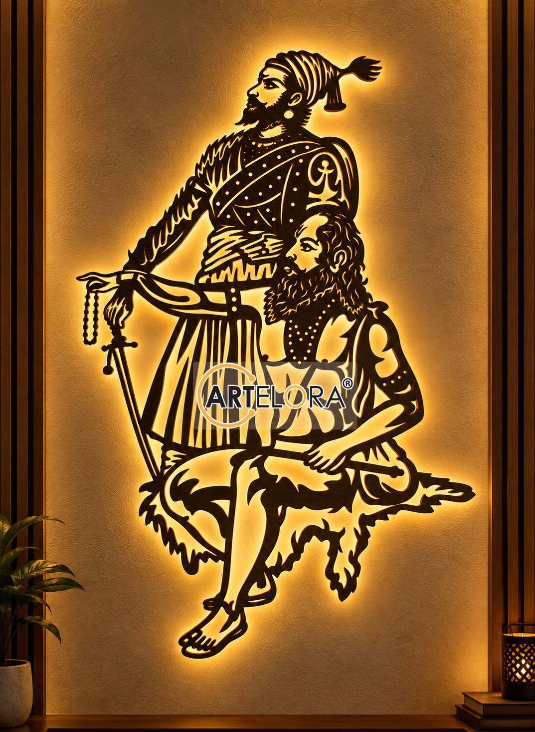 2D Modern Art Shivaji Maharaj  & Ramdas Swami Laser cutting