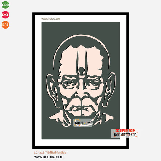 Premium Art MDF Laser Cutting Swami Samarth (12x18)