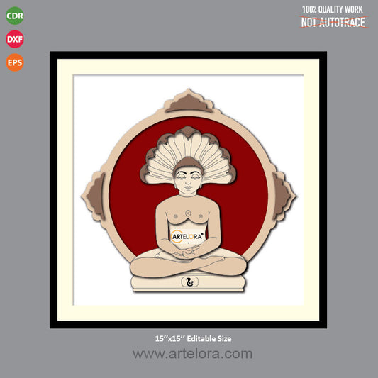 Premium Art MDF Laser Cutting Bhagwan Parshvanath (15x15)