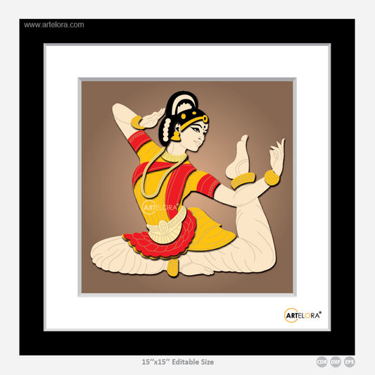 Premium Art Classical Woman Dance Bharatanatyam (15x15)