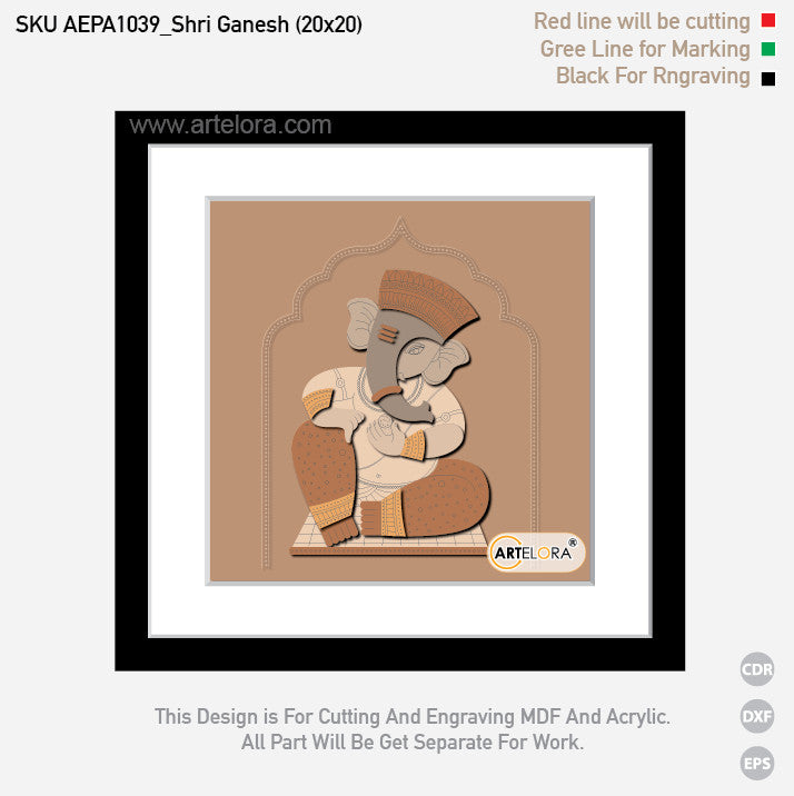 Premium Art Shri Ganesh (20x20)